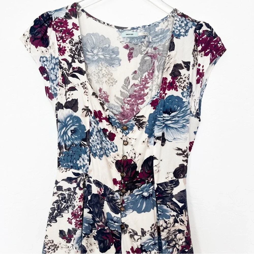 Urban Outfitters Kimchi Blue Ashley Romper White Purple Floral Size Small - Picture 4 of 12